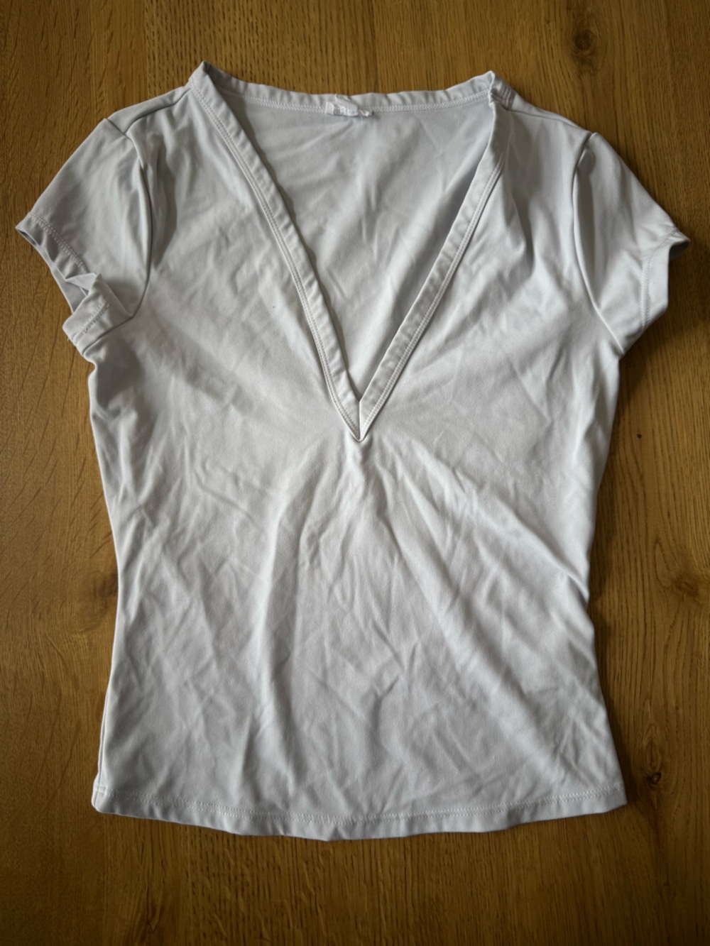 Garage baby blue V-Neck Short Sleeve Top